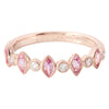 Marquise Cut Pink Sapphire and Diamond Band Set Halfway