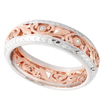 Two-Tone Diamond Floral Band