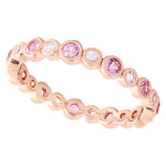 Bezel Set White and Pink Sapphire Eternity Band (SML)