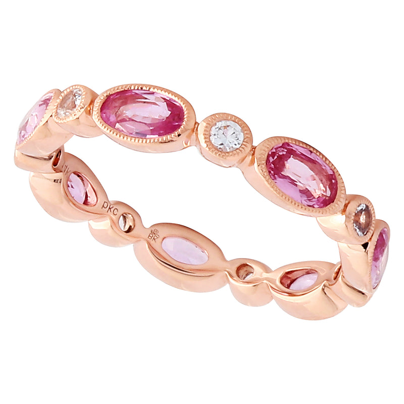 White Sapphire and Pink Sapphire Eternity Band