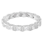 Bar Set Princess Cut Diamond Three Sided Eternity Band