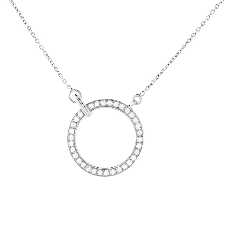 Round Cut White Sapphire Pendant