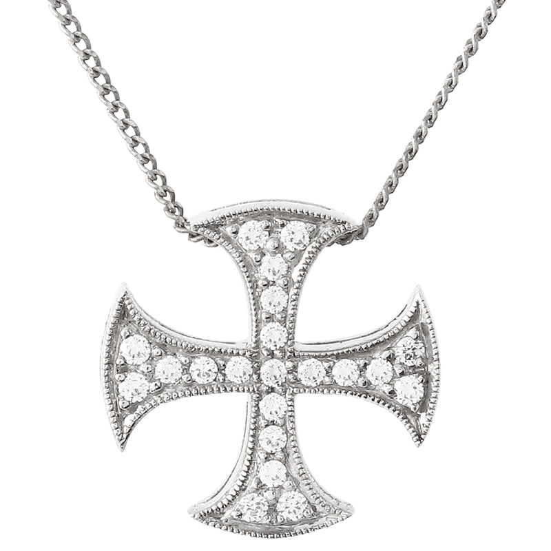 Maltese Diamond Cross Pendant