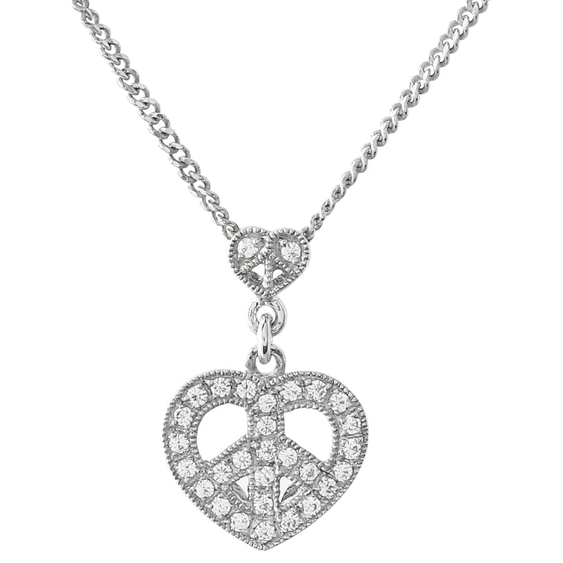 Peace & Love Diamond Bail Pendant