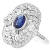 Oval Sapphire Center and Diamond Fashion Mount