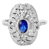 Oval Sapphire Center and Diamond Fashion Mount