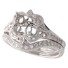 Vintage Inspired Engagement Semi-Mount with Curved Diamond Band