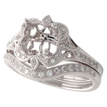 Vintage Inspired Engagement Semi-Mount with Curved Diamond Band