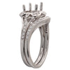 Vintage Inspired Engagement Semi-Mount with Curved Diamond Band