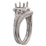Vintage Inspired Engagement Semi-Mount with Curved Diamond Band