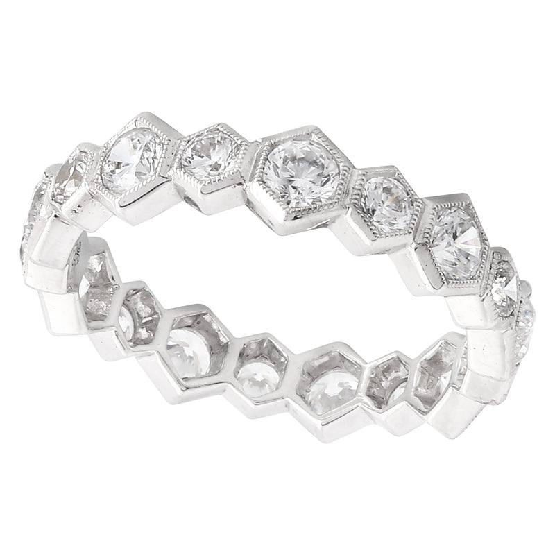 Hexagon Bezel Diamond Eternity Band