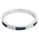 French Cut Sapphire and Diamond Band