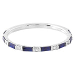 Bar Set Sapphire and Diamond Band Halfway Around