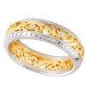 Two-Tone Diamond Floral Band