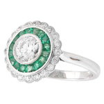 French Cut Tsavorite and Diamond Engagement Semi-Mount