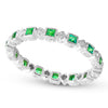 Princess Cut Tsavorite and Diamond Eternity Band