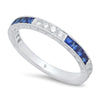 French Cut Sapphire and Diamond Band Set Halfway