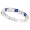 Princess Cut Sapphire and Diamond Band set Halfway