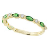 Marquise Cut Tsavorite and Diamond Band Halfway Around