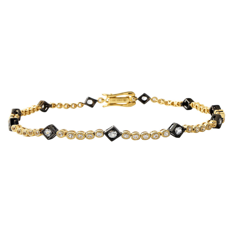 Rhodium Plated Diamond Tennis Bracelet