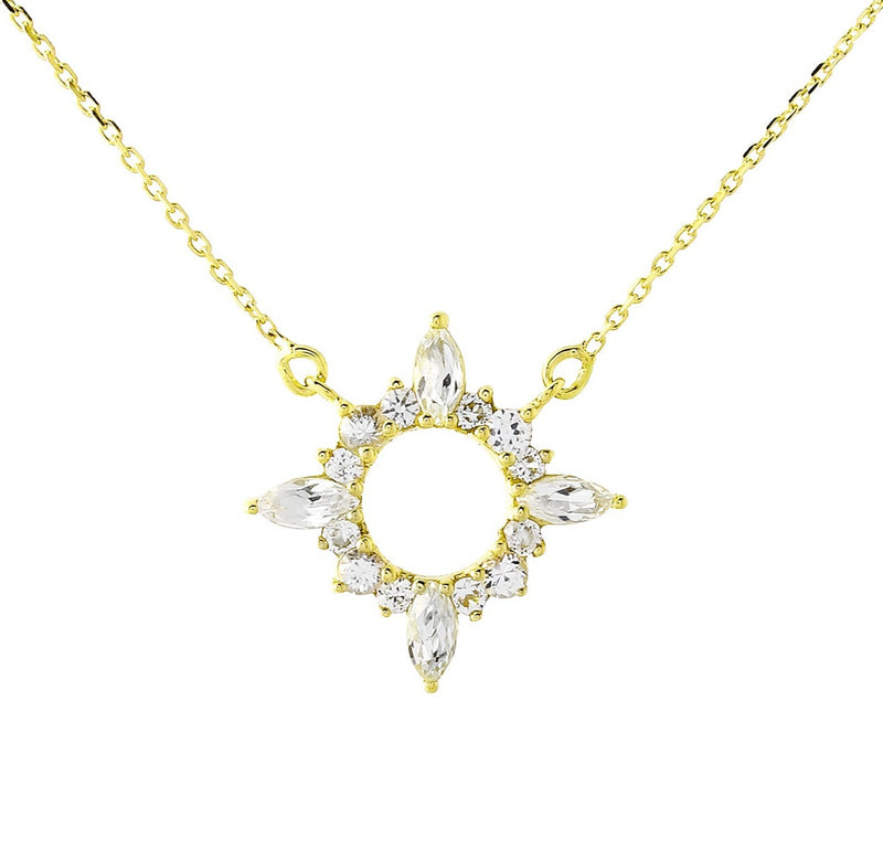 White Sapphire North Star Pendant