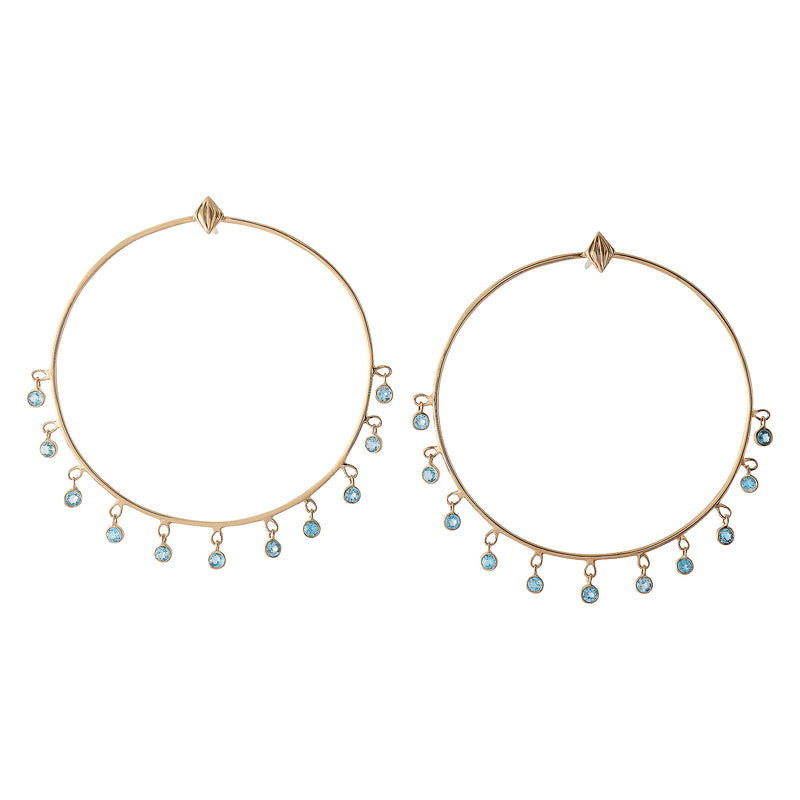 Blue Topaz Hoop Earrings