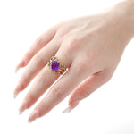 10mm Round Amethyst Vintage Inspired Fashion Ring