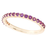 Round Cut Amethyst Set with Shared Prongs Band