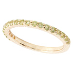 Round Cut Peridot Band Set with Shared Prongs