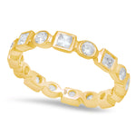 Bezel Set White Sapphire Eternity Band