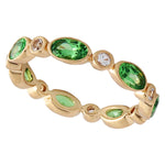 Oval Cut Tsavorite Eternity Band with White Sapphire