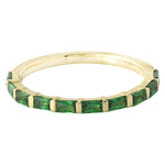 Bar Set Baguette Cut Tsavorite Band Halfway Around