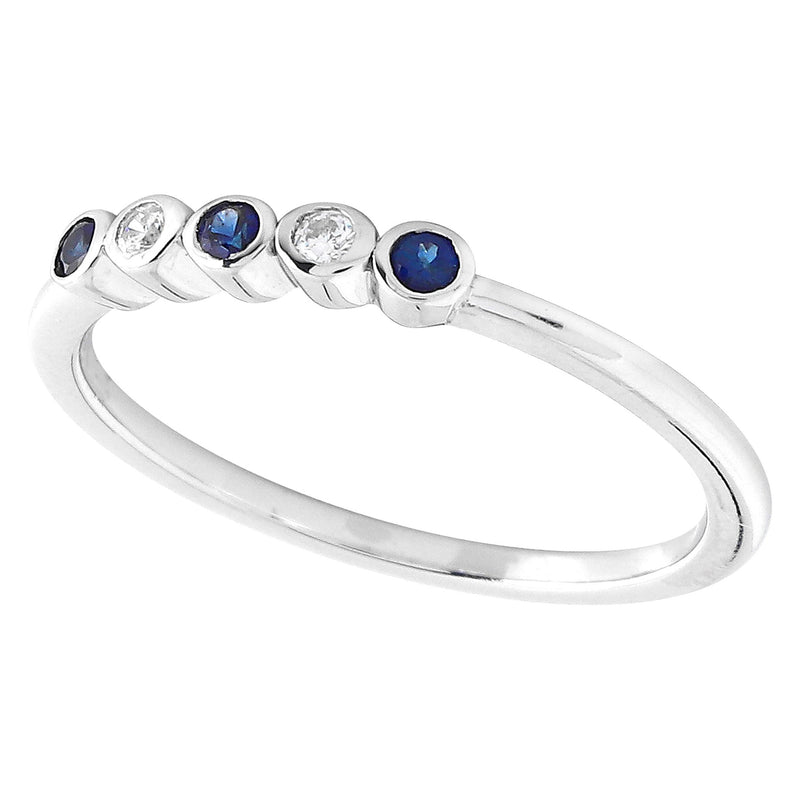 Bezel Set Sapphire and Diamond Fashion Band