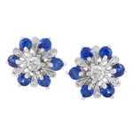 Diamond and Sapphire Snowflake Earrings