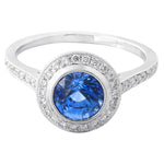 Sapphire and Diamond Halo Mount