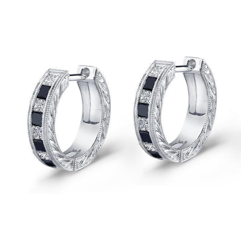 Channel Set Princess Cut Diamond Earrings