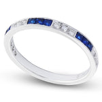 French Cut Sapphire and Diamond Band