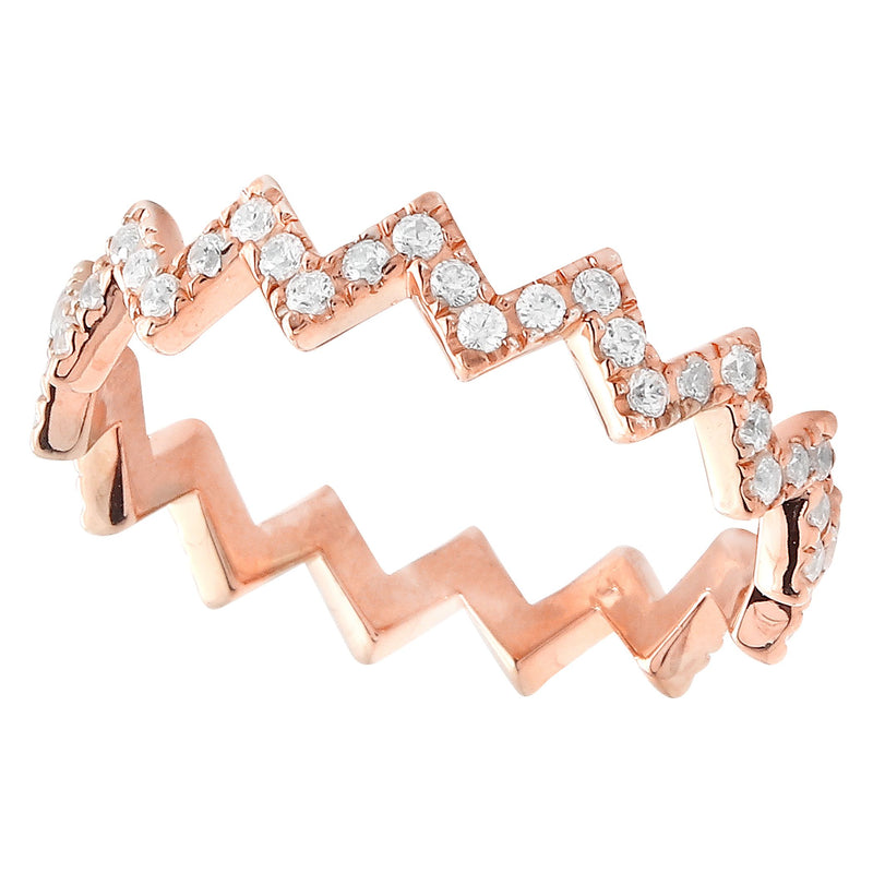 Zig-Zag Diamond Stackable Eternity Band