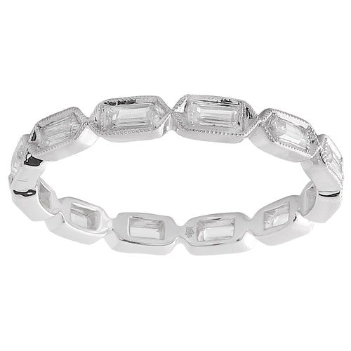 Bezel Set Baguette Cut Diamond Eternity Band