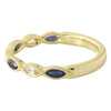 Bezel Set Marquise Cut White and Blue Sapphire Band Halfway Around