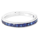 Channel Set French Cut Sapphire Band Halfway Around