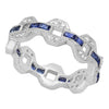 French Cut Sapphire and Diamond Links Band