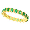 Baguette Cut Tsavorite and Diamond Eternity Band