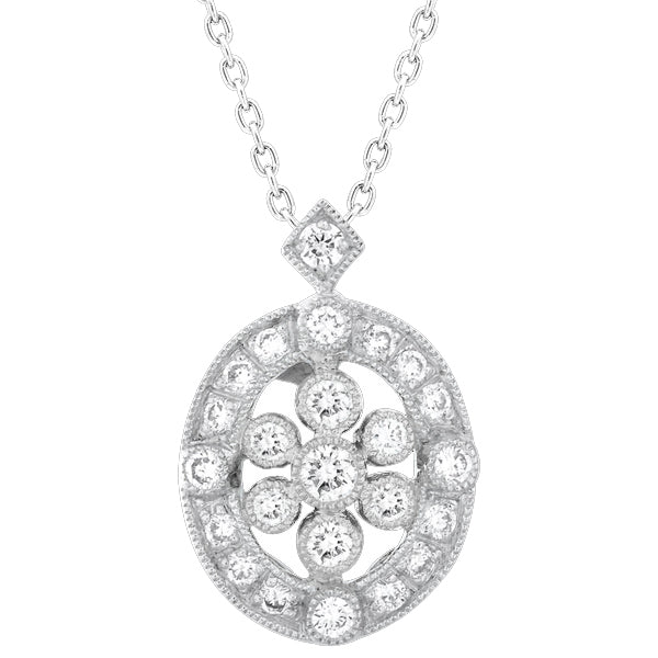 Bezel Set Diamond Floral Pendant