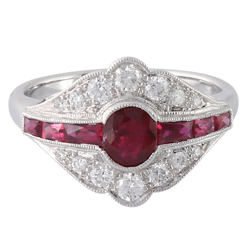 Oval Ruby and Diamond Fashion Mount