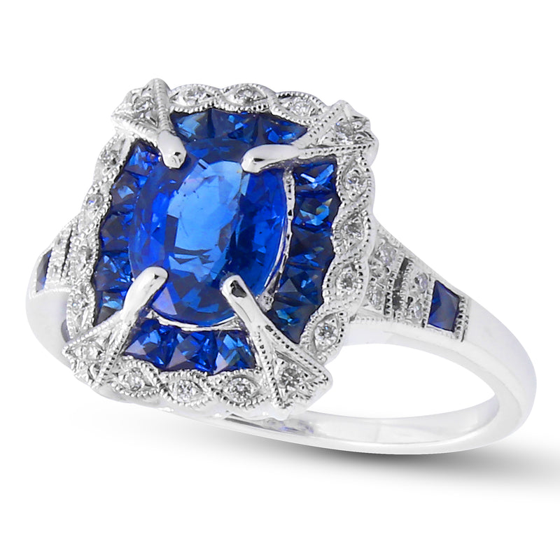 Art Deco Oval Sapphire Mount