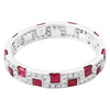 Princess Cut Rubies Alternating Round Diamonds Eternity Band