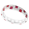 Princess Cut Rubies Alternating Round Diamonds Eternity Band