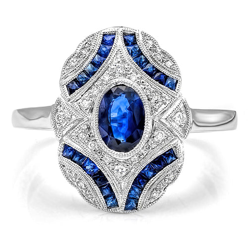 Art Deco Diamond and Sapphire Mount