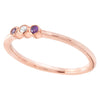 Bezel Set Amethyst and Diamond Band